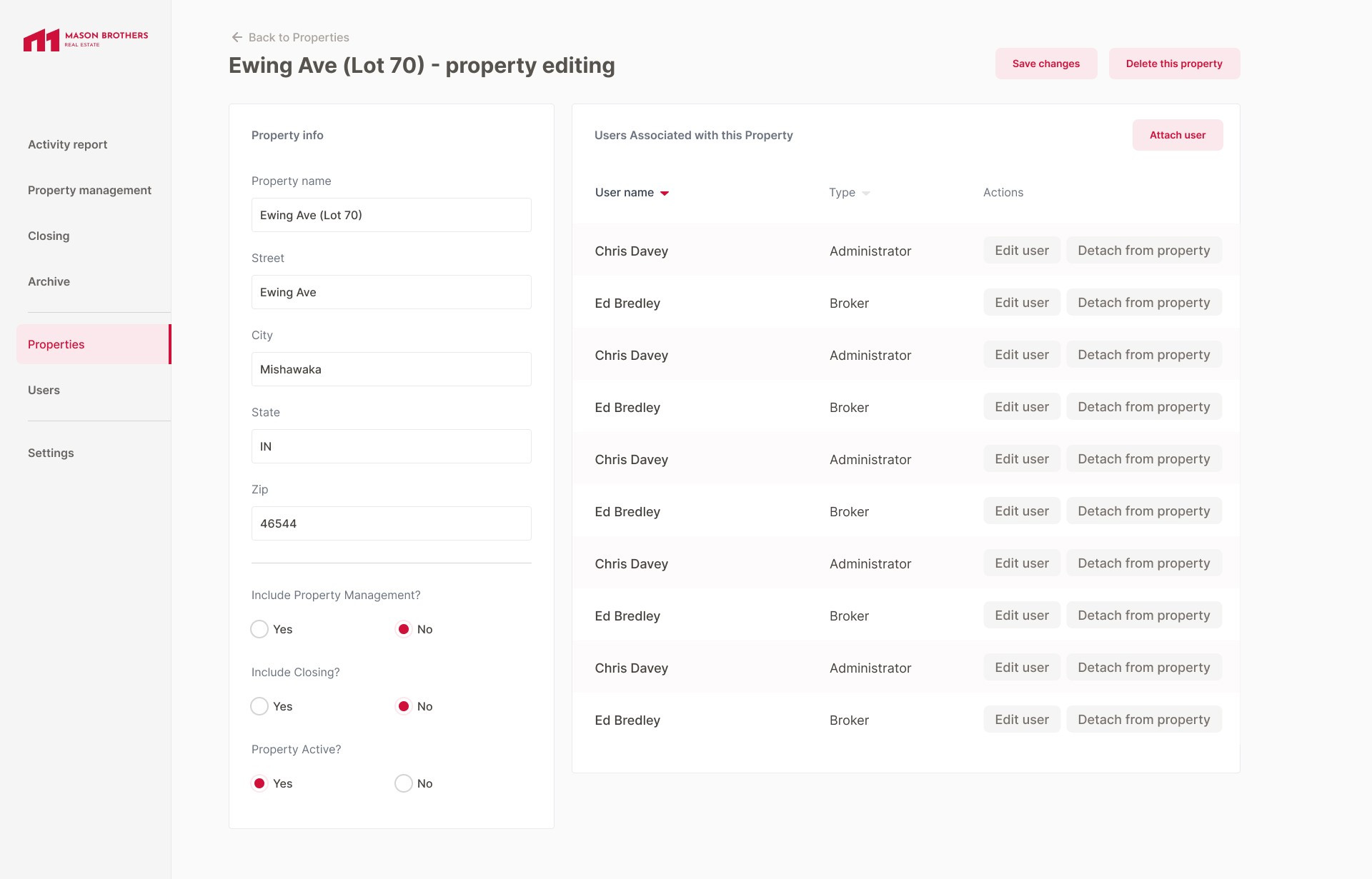 Mason Brothers Property Management CRM